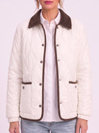 Hushira Quilted Puffer Jacket – Diamond Quilted Corduroy Collar Women Padded Coat Barn Jacket Winter