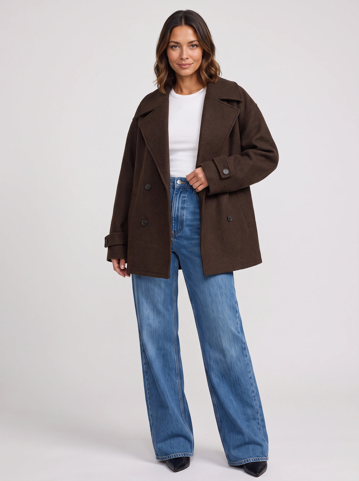 Notlape Oversized Double-Breasted Longline Coat – Women Casual Autumn Winter Office Tailored Oversized Coat