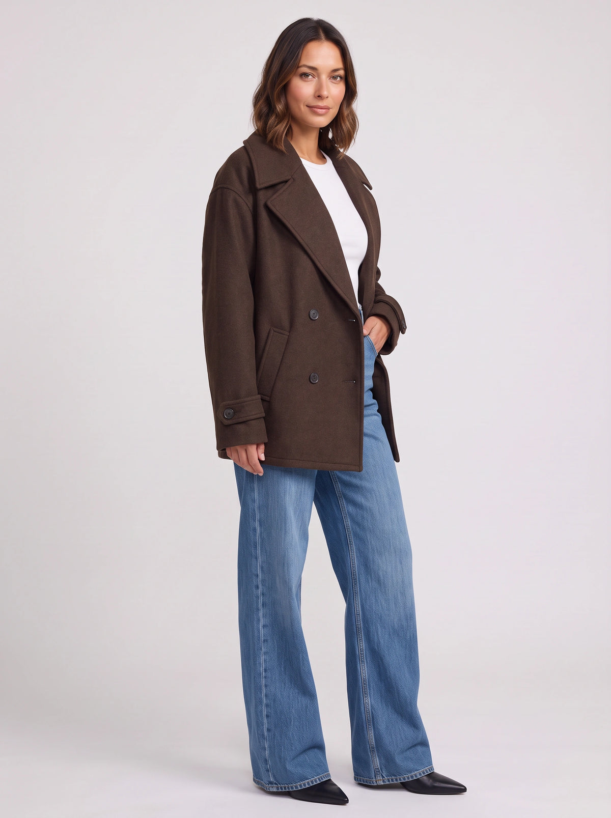 Notlape Oversized Double-Breasted Longline Coat – Women Casual Autumn Winter Office Tailored Oversized Coat