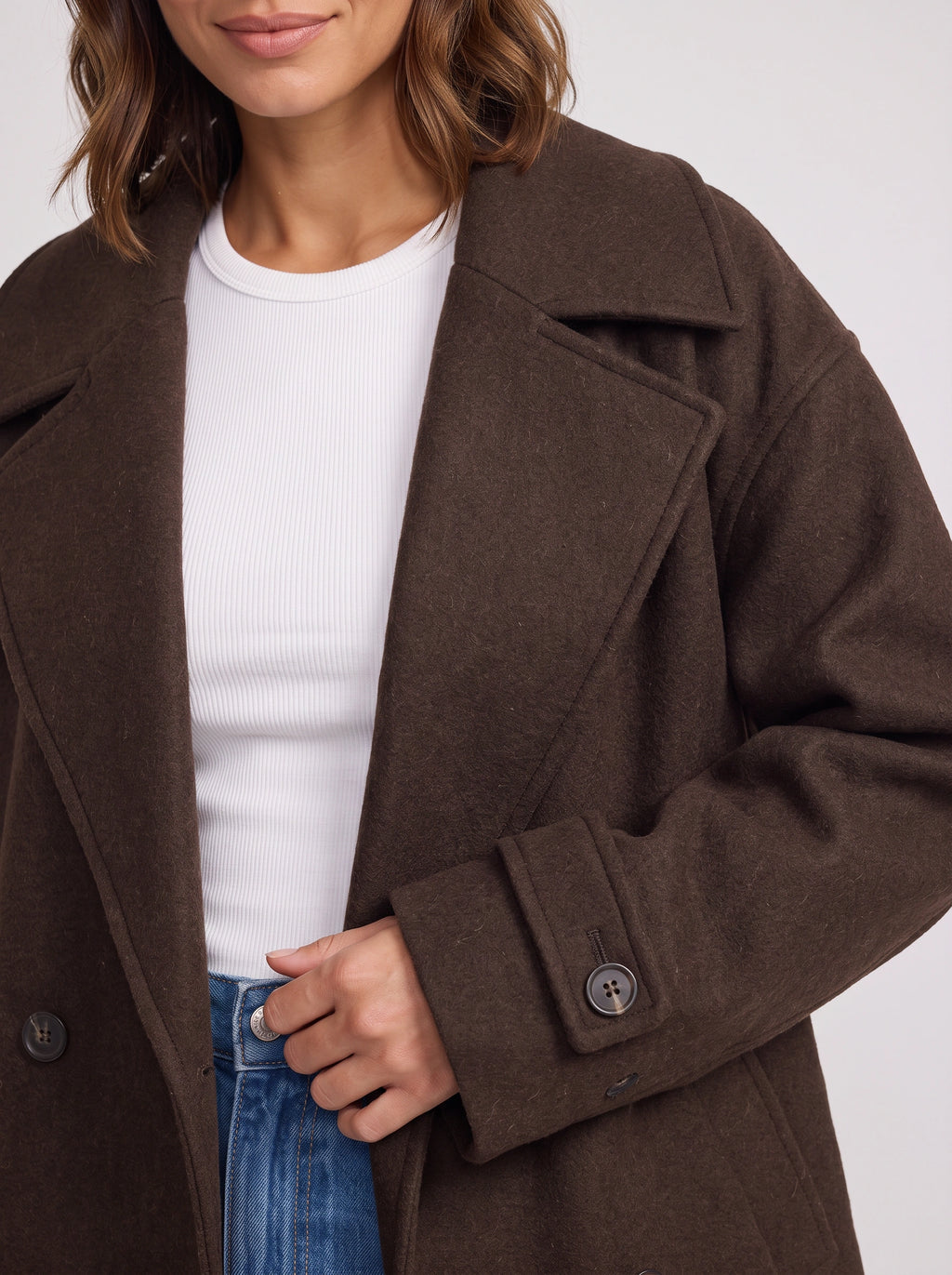 Notlape Oversized Double-Breasted Longline Coat – Women Casual Autumn Winter Office Tailored Oversized Coat