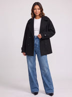 Notlape Oversized Double-Breasted Longline Coat – Women Casual Autumn Winter Office Tailored Oversized Coat