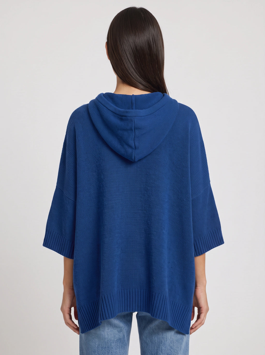 Palefen Ribbed Knit Oversized Hoodie – Women Oversized Hooded Jumper Pullover Blue Casual Relaxed Lounge Top