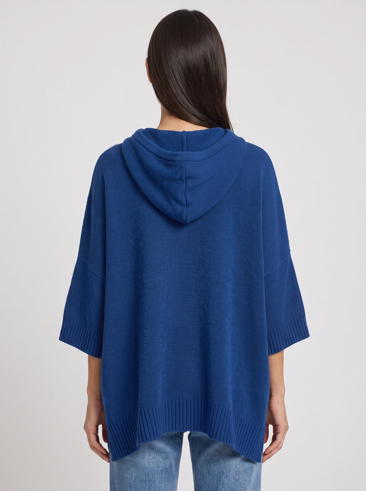 Palefen Ribbed Knit Oversized Hoodie – Women Oversized Hooded Jumper Pullover Blue Casual Relaxed Lounge Top