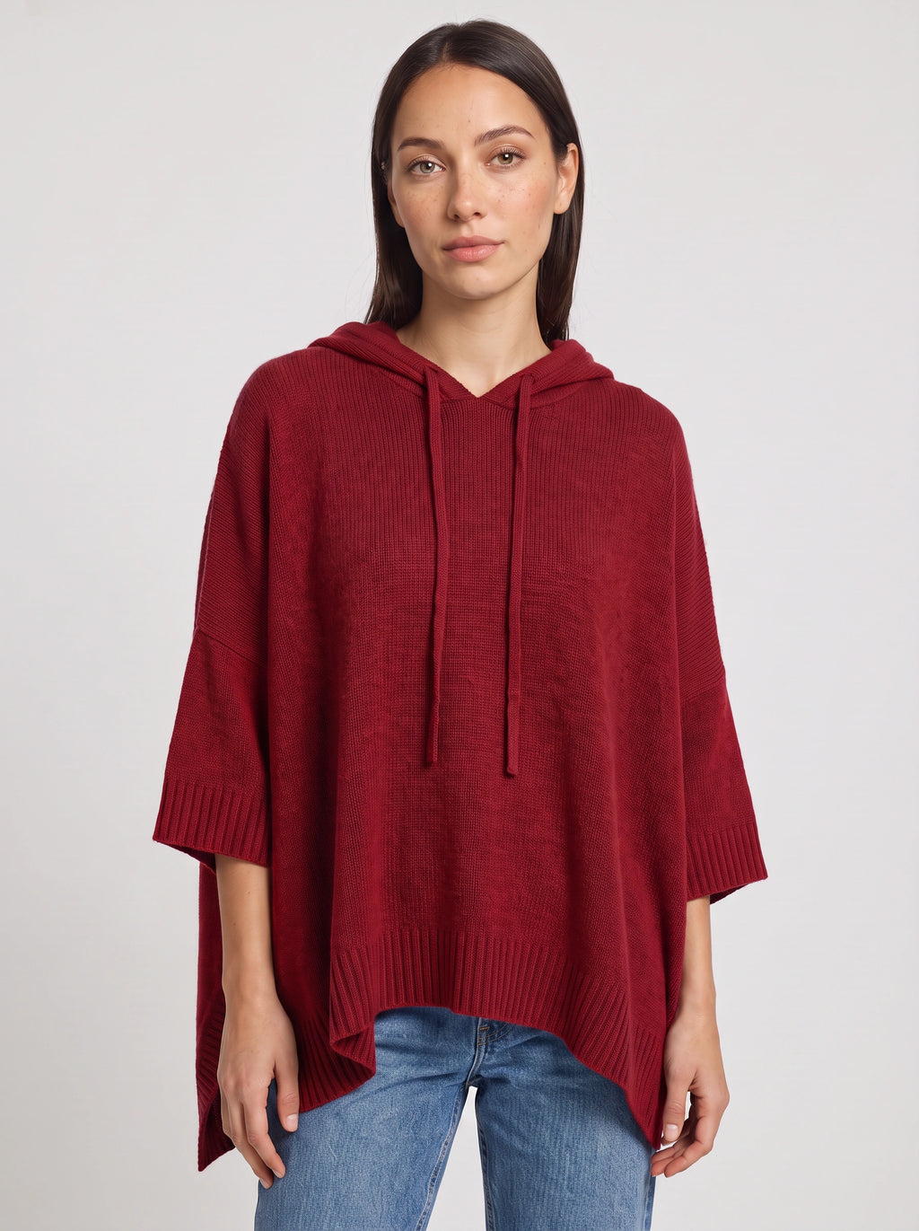 Palefen Ribbed Knit Oversized Hoodie – Women Oversized Hooded Jumper Pullover Blue Casual Relaxed Lounge Top