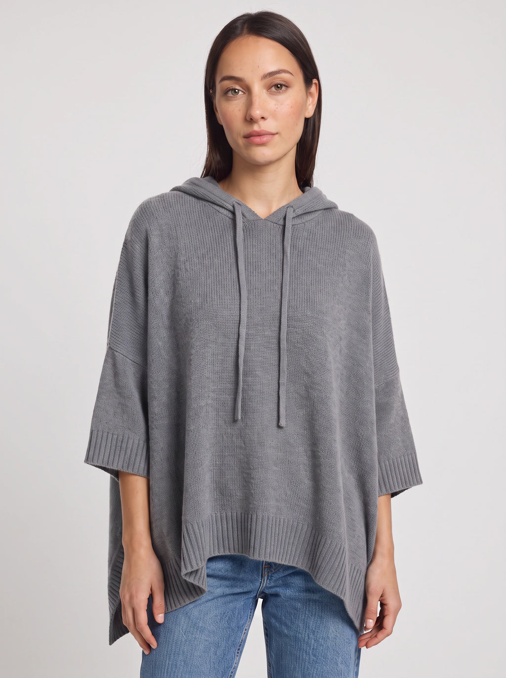 Palefen Ribbed Knit Oversized Hoodie – Women Oversized Hooded Jumper Pullover Blue Casual Relaxed Lounge Top