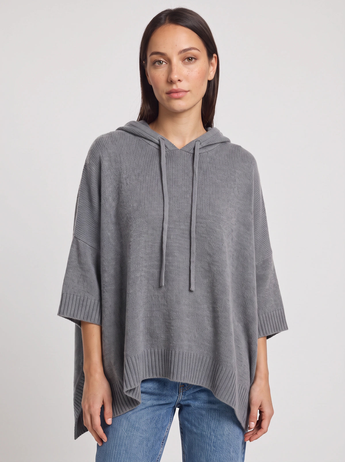 Palefen Ribbed Knit Oversized Hoodie – Women Oversized Hooded Jumper Pullover Blue Casual Relaxed Lounge Top