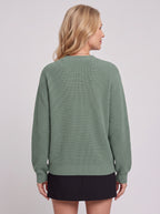 Nettalie Chunky Knit Button Cardigan – Ribbed V-Neck Oversized Women Casual Winter Knitwear Longline Cardigan