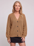 Nettalie Chunky Knit Button Cardigan – Ribbed V-Neck Oversized Women Casual Winter Knitwear Longline Cardigan