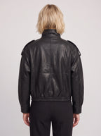 Quilpadra Funnel Neck Leather Jacket – Women Biker Oversized Casual Vegan Leather Bomber Jacket