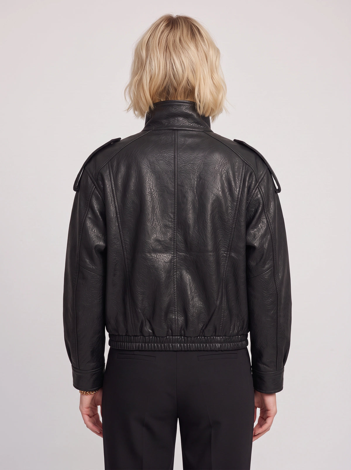 Quilpadra Funnel Neck Leather Jacket – Women Biker Oversized Casual Vegan Leather Bomber Jacket