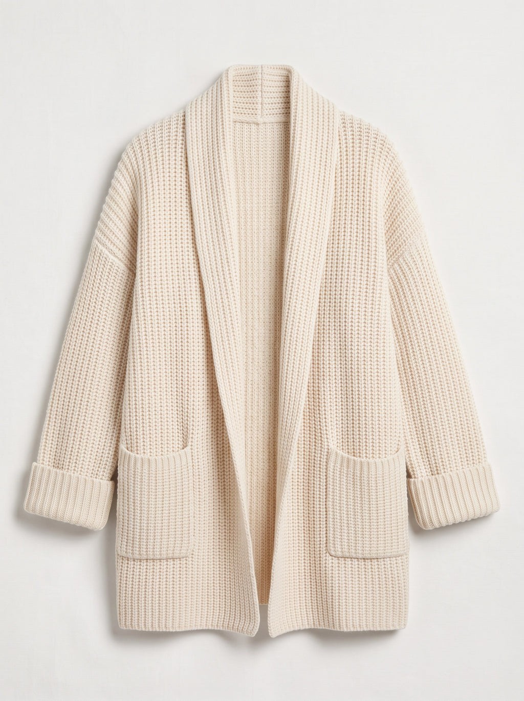 Pochura Oversized Open Front Knit Cardigan – Women Longline Chunky Ribbed Cardigan Autumn Cosy Lounge