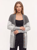 Blokenna Longline Open Front Cardigan – Colourblock Knit Women Oversized Longline Ribbed Cardigan