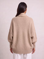 Drapesca Batwing Knit Cardigan – Chunky Oversized Women Sweater Fall Longline Casual Knit Cardigan