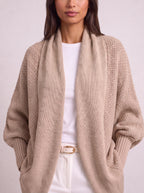 Drapesca Batwing Knit Cardigan – Chunky Oversized Women Sweater Fall Longline Casual Knit Cardigan