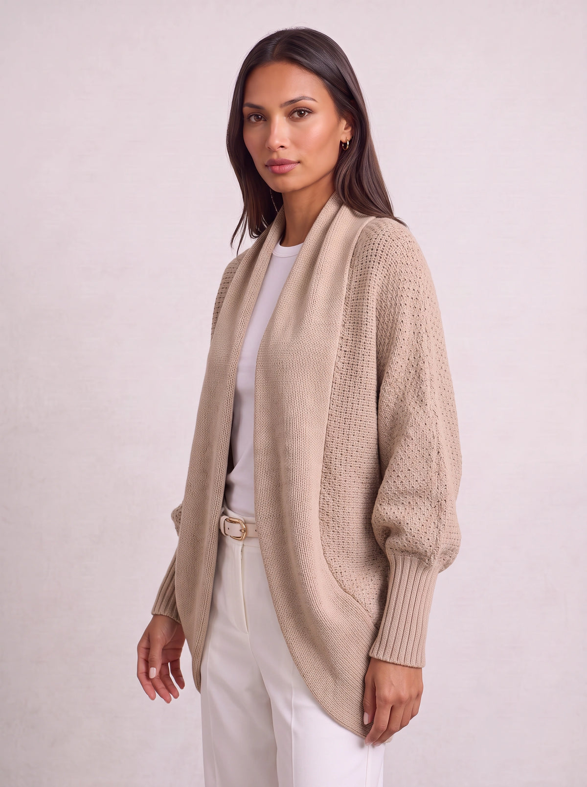 Drapesca Batwing Knit Cardigan – Chunky Oversized Women Sweater Fall Longline Casual Knit Cardigan