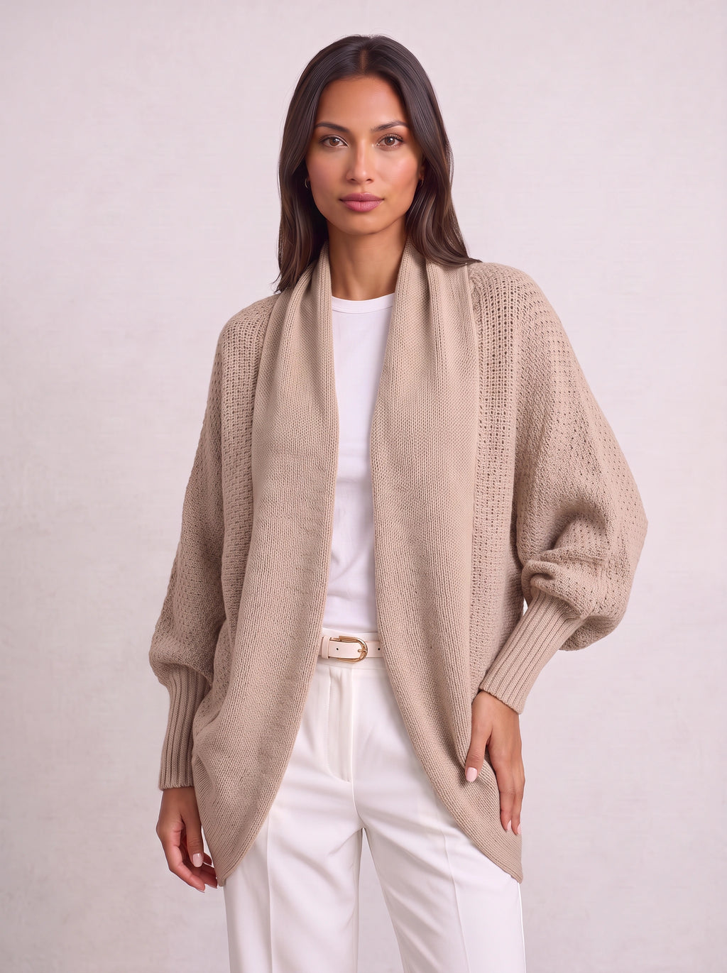 Drapesca Batwing Knit Cardigan – Chunky Oversized Women Sweater Fall Longline Casual Knit Cardigan