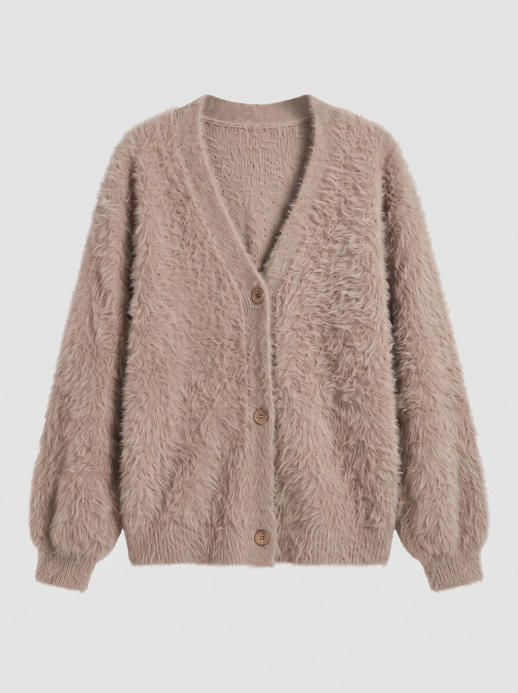Fethyra Fluffy Button-Front Cardigan – Oversized Women Knit Autumn Winter Cosy Longline Cardigan