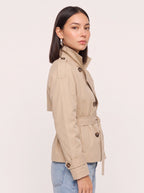 Beltara Double-Breasted Trench Coat – Classic Belted Women Autumn Fall Office Casual Smart Trench Coat