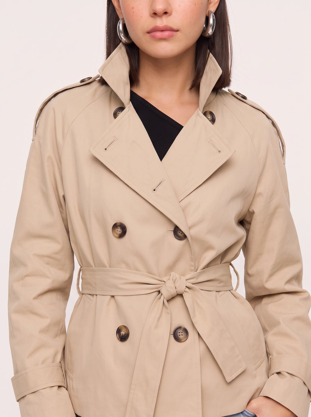 Beltara Double-Breasted Trench Coat – Classic Belted Women Autumn Fall Office Casual Smart Trench Coat