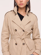 Beltara Double-Breasted Trench Coat – Classic Belted Women Autumn Fall Office Casual Smart Trench Coat