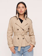 Beltara Double-Breasted Trench Coat – Classic Belted Women Autumn Fall Office Casual Smart Trench Coat