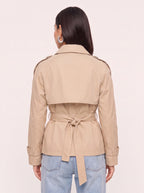 Beltara Double-Breasted Trench Coat – Classic Belted Women Autumn Fall Office Casual Smart Trench Coat