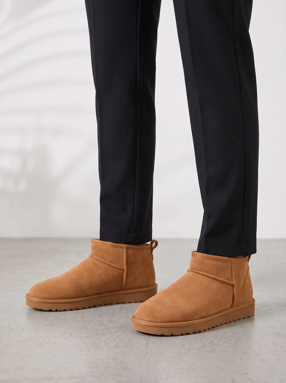 Bandwyre Faux Fur Ankle Snow Boots – Women Winter Warm Slip-On Casual Flat Comfy Ankle Boots