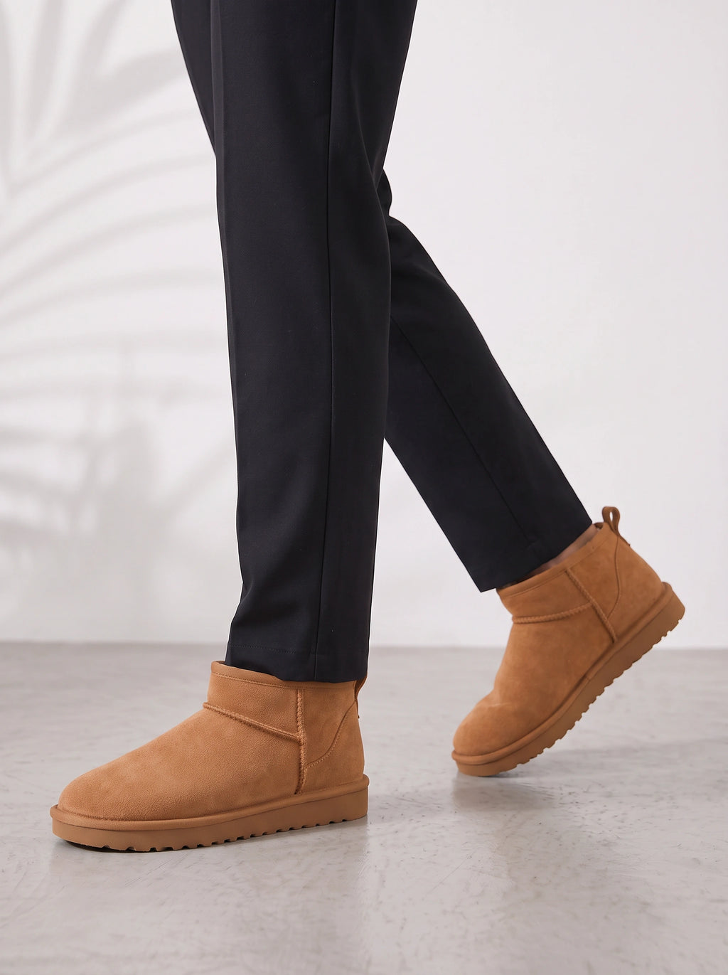 Bandwyre Faux Fur Ankle Snow Boots – Women Winter Warm Slip-On Casual Flat Comfy Ankle Boots