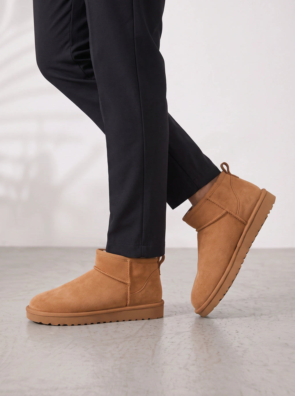 Bandwyre Faux Fur Ankle Snow Boots – Women Winter Warm Slip-On Casual Flat Comfy Ankle Boots