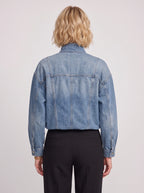 Tributté Stand Collar Denim Jacket – Cropped Jean Jacket Women Oversized Casual Autumn Ladies Crop