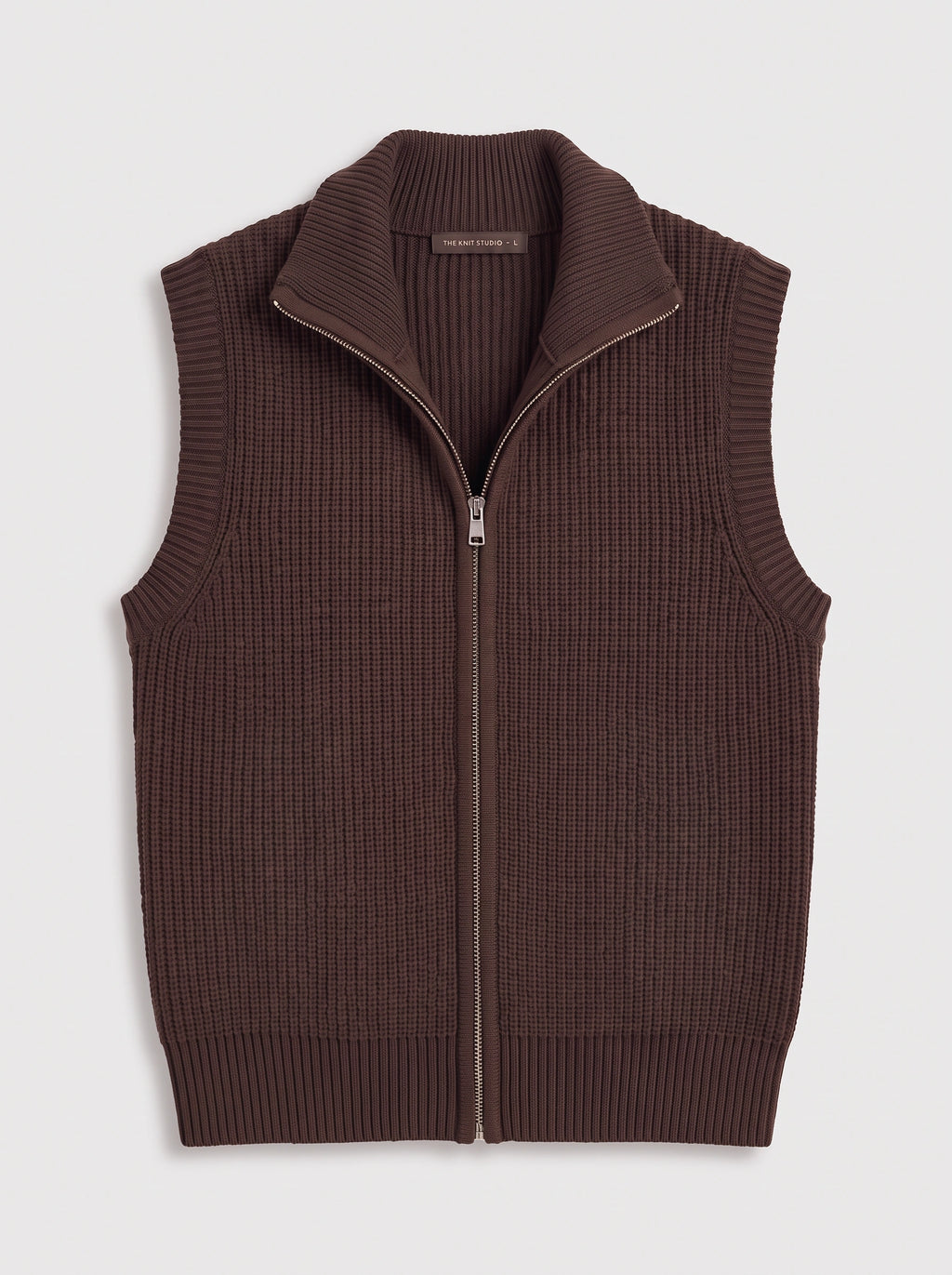 Ribnelle Ribbed Zip Front Gilet – Sleeveless Knitted Vest Women Autumn Layering Casual Oversized Gilet