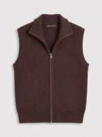 Ribnelle Ribbed Zip Front Gilet – Sleeveless Knitted Vest Women Autumn Layering Casual Oversized Gilet