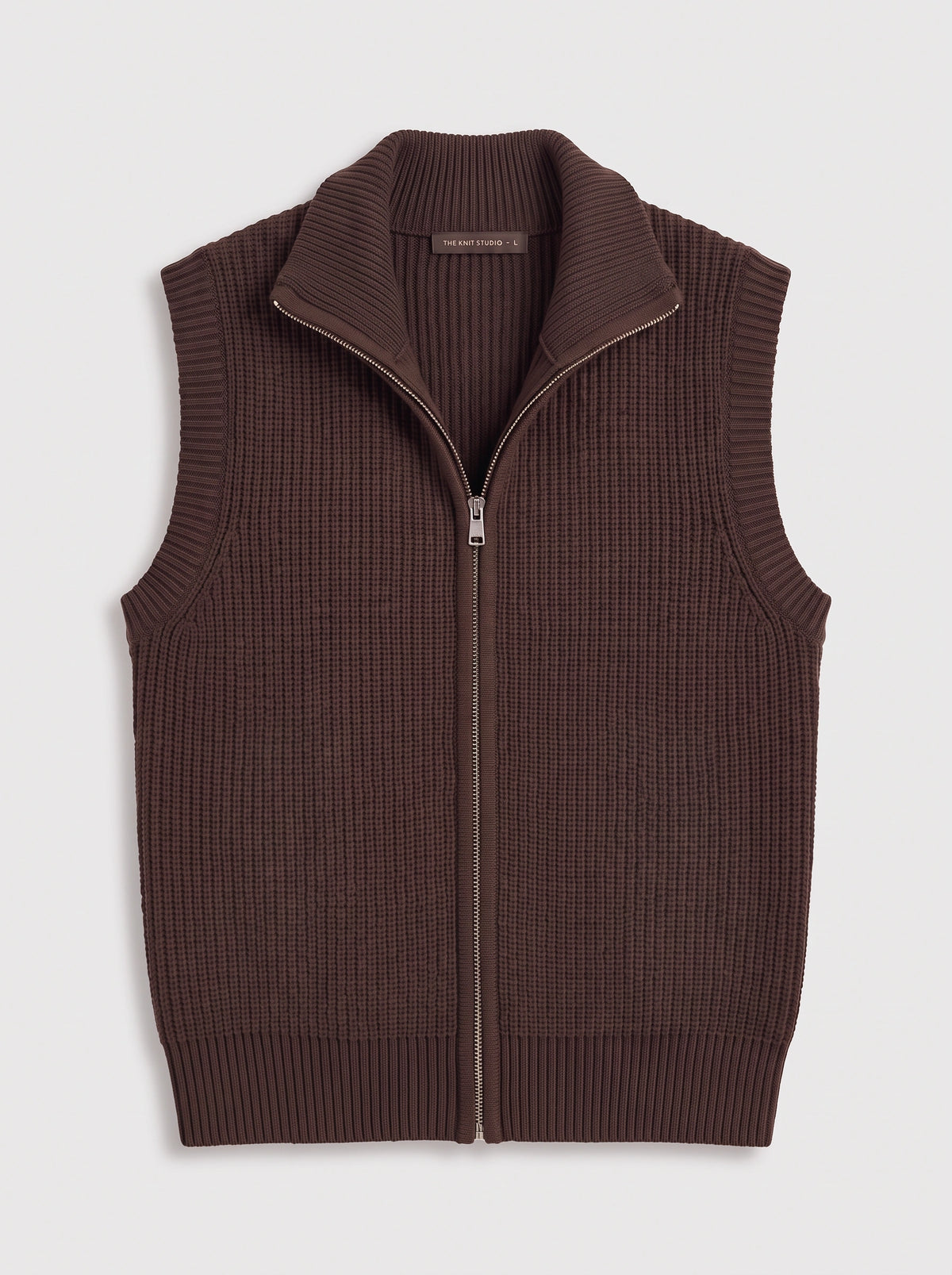 Ribnelle Ribbed Zip Front Gilet – Sleeveless Knitted Vest Women Autumn Layering Casual Oversized Gilet