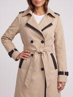 Trimessa Double-Breasted Belted Trench Coat – Women Classic Tailored Longline Autumn Winter Trench Coat