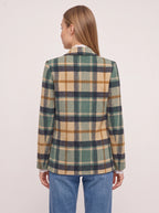 Torrune Double-Breasted Check Blazer – Women Tailored Office Casual Autumn Workwear Plaid Blazer