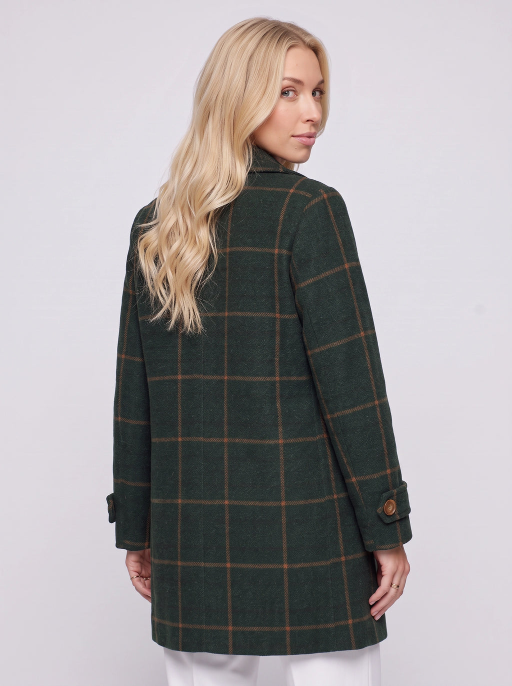 Winpara Windowpane Longline Coat – Checked Jacket Womens Oversized Tailored Office Winter Longline Coat