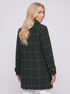 Winpara Windowpane Longline Coat – Checked Jacket Womens Oversized Tailored Office Winter Longline Coat
