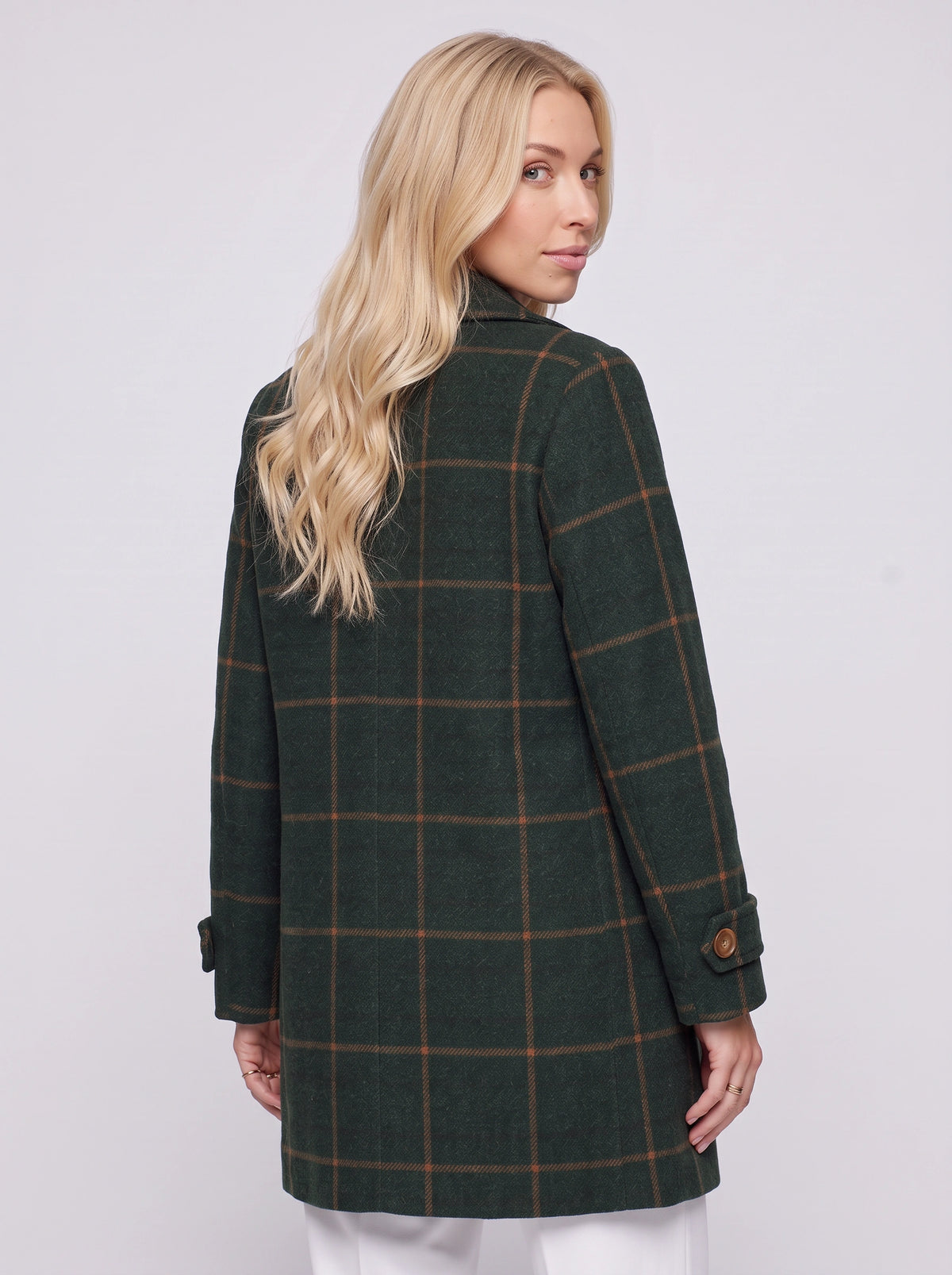 Winpara Windowpane Longline Coat – Checked Jacket Womens Oversized Tailored Office Winter Longline Coat
