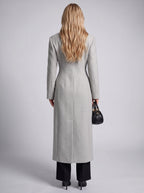Elonté Single-Breasted Maxi Coat – Women Tailored Longline Wool Blend Winter Office Formal Outerwear