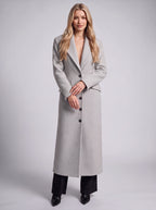 Elonté Single-Breasted Maxi Coat – Women Tailored Longline Wool Blend Winter Office Formal Outerwear