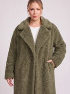 Lapnara Oversized Longline Teddy Coat – Faux Fur Sherpa Women Winter Outerwear Trench Coat London Style