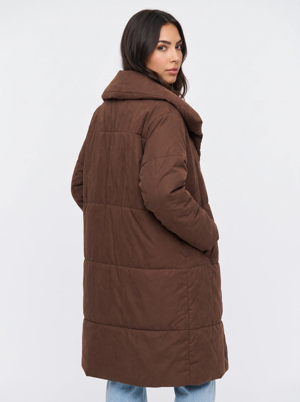 Trifawn Longline Quilted Puffer Coat – Long Padded Puffer Jacket Women Winter Warm Belted Coat