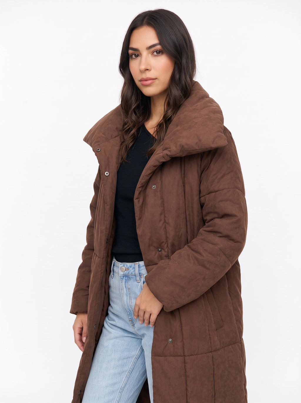 Trifawn Longline Quilted Puffer Coat – Long Padded Puffer Jacket Women Winter Warm Belted Coat