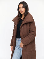 Trifawn Longline Quilted Puffer Coat – Long Padded Puffer Jacket Women Winter Warm Belted Coat