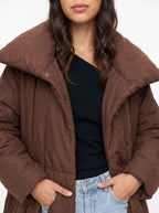 Trifawn Longline Quilted Puffer Coat – Long Padded Puffer Jacket Women Winter Warm Belted Coat