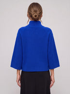 Bellcora Oversized Mock Neck Jumper – Roll Neck Sweater Women Casual Ribbed Bell Sleeve Knit Top