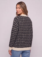 Boutayne Tweed Knit Cardigan – V-Neck Button-Front Women Longline Cardigan Fall Layering Knitwear