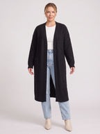 Cabnitte Cable Knit Longline Cardigan – Ribbed Knit Open Front Sleeveless Women Autumn Layering Gilet