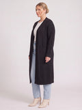 Cabnitte Cable Knit Longline Cardigan – Ribbed Knit Open Front Sleeveless Women Autumn Layering Gilet