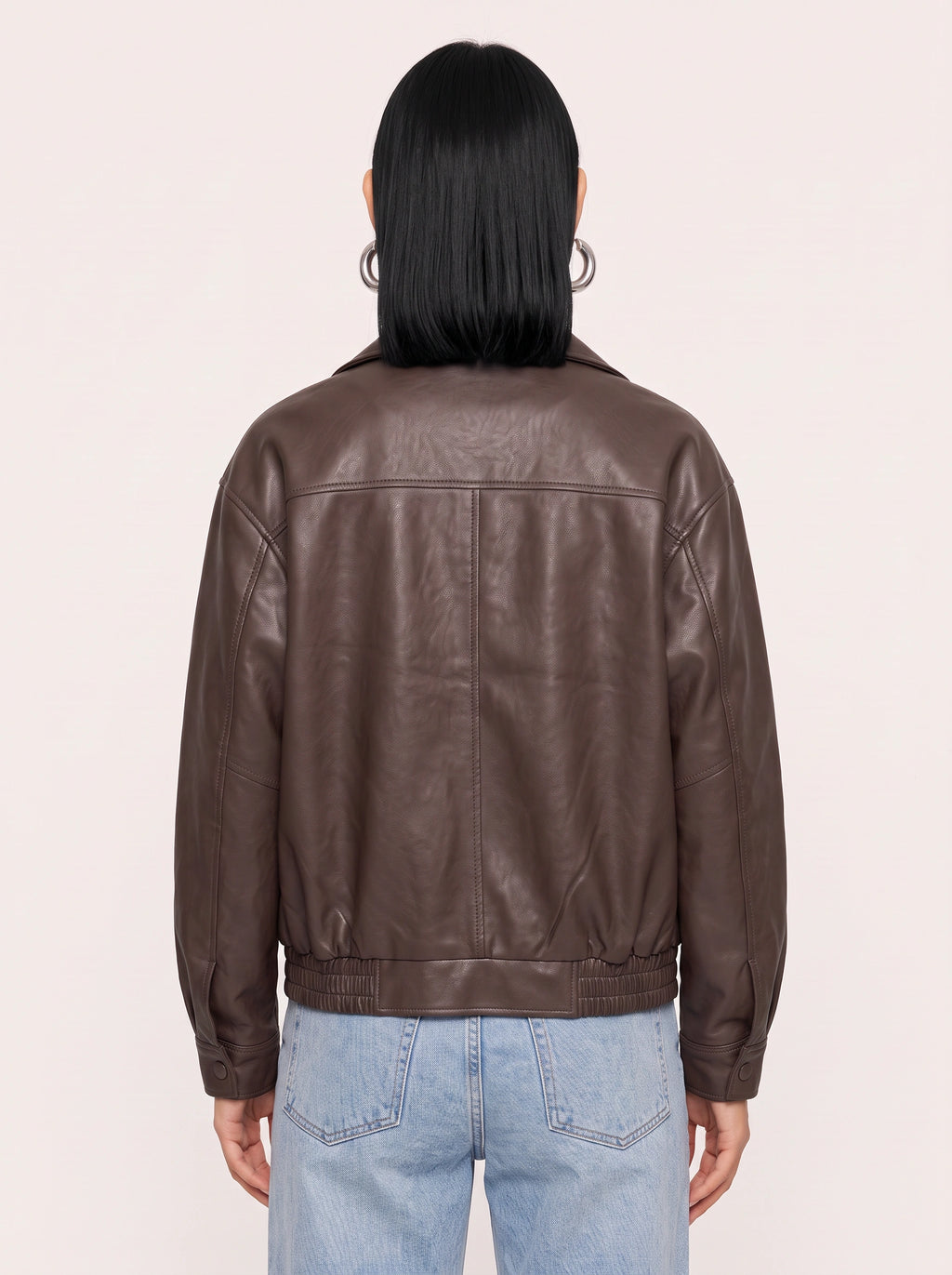 Foltaire Faux Leather Bomber Jacket – Oversized Women Casual Autumn Streetwear Biker Jacket